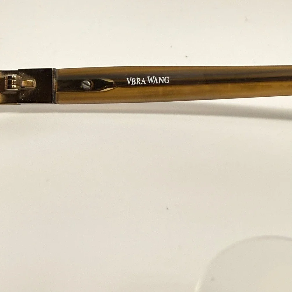 Vera Wang V126 BR Brown Oval Eyeglass Frames 50-18-135 Crystal Accents